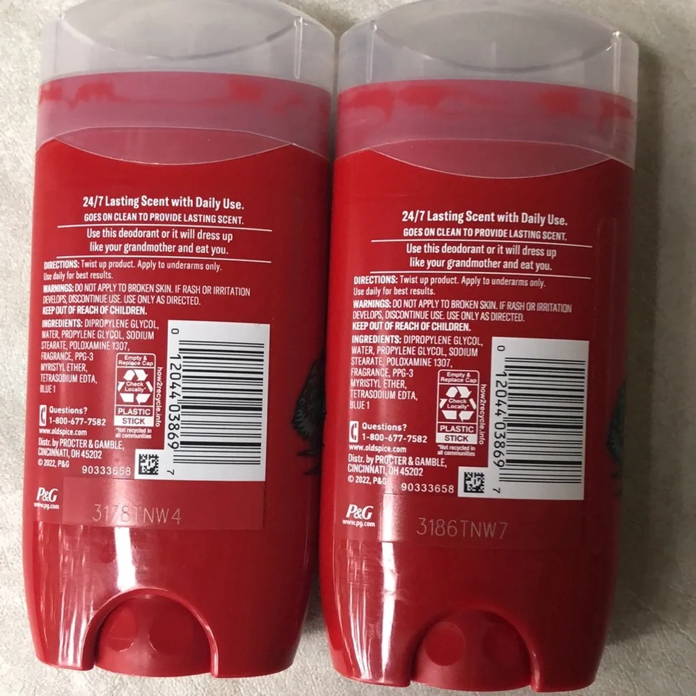 Old Spice Aluminum Free Deodorant Stick for Men 3 Oz / Each : 2 Pack